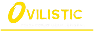 Un logotipo amarillo y blanco para ovilistic sobre un fondo blanco.