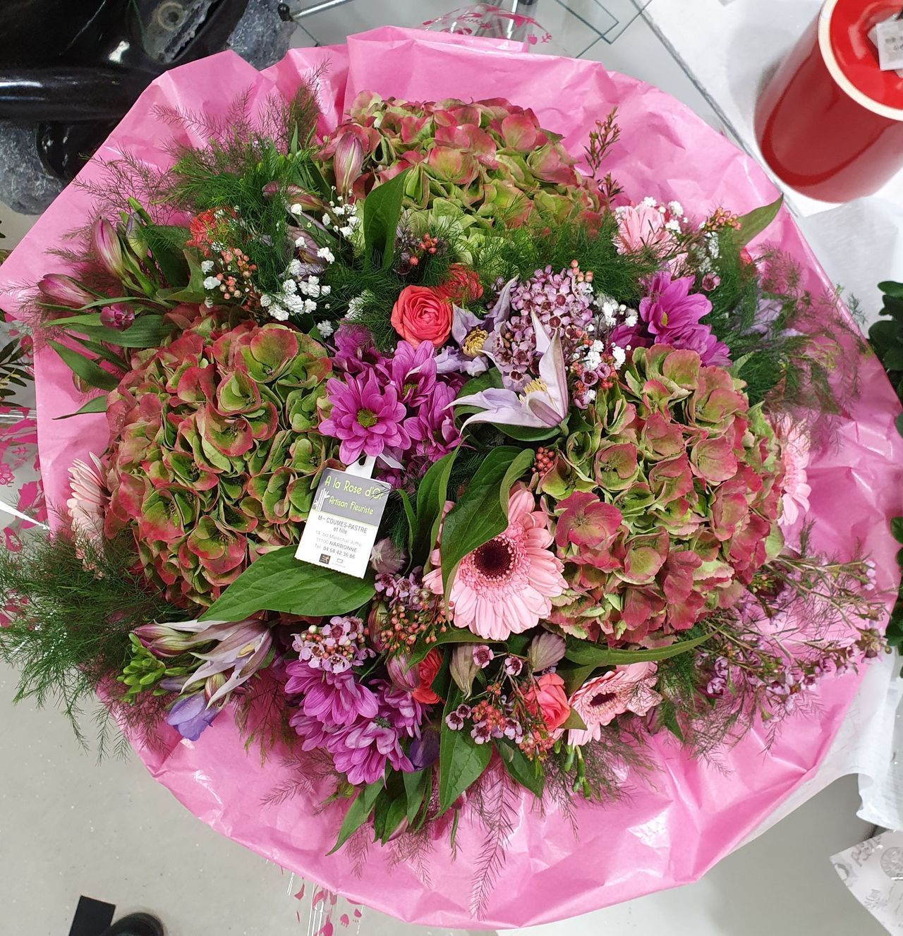 Grand bouquet en nuance de rose