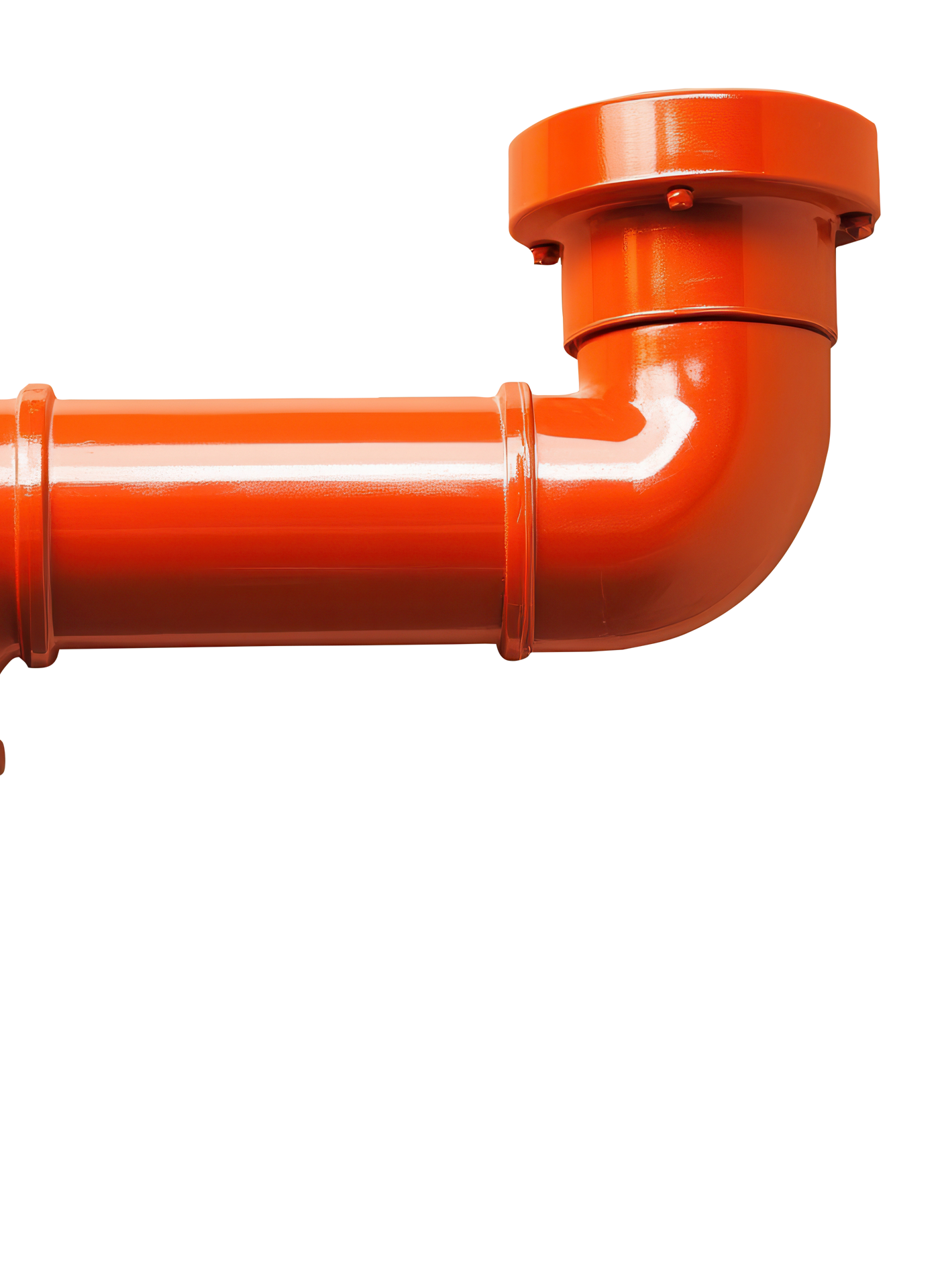 Un tuyau de canalisation rouge.