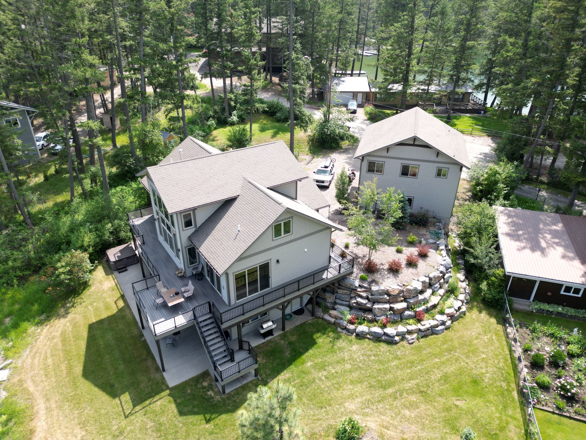 Ashley Lake Waterfront property, Heritage Retreat, great gathering place, Glacier Park, Enjoy Montana Vacation Rentals