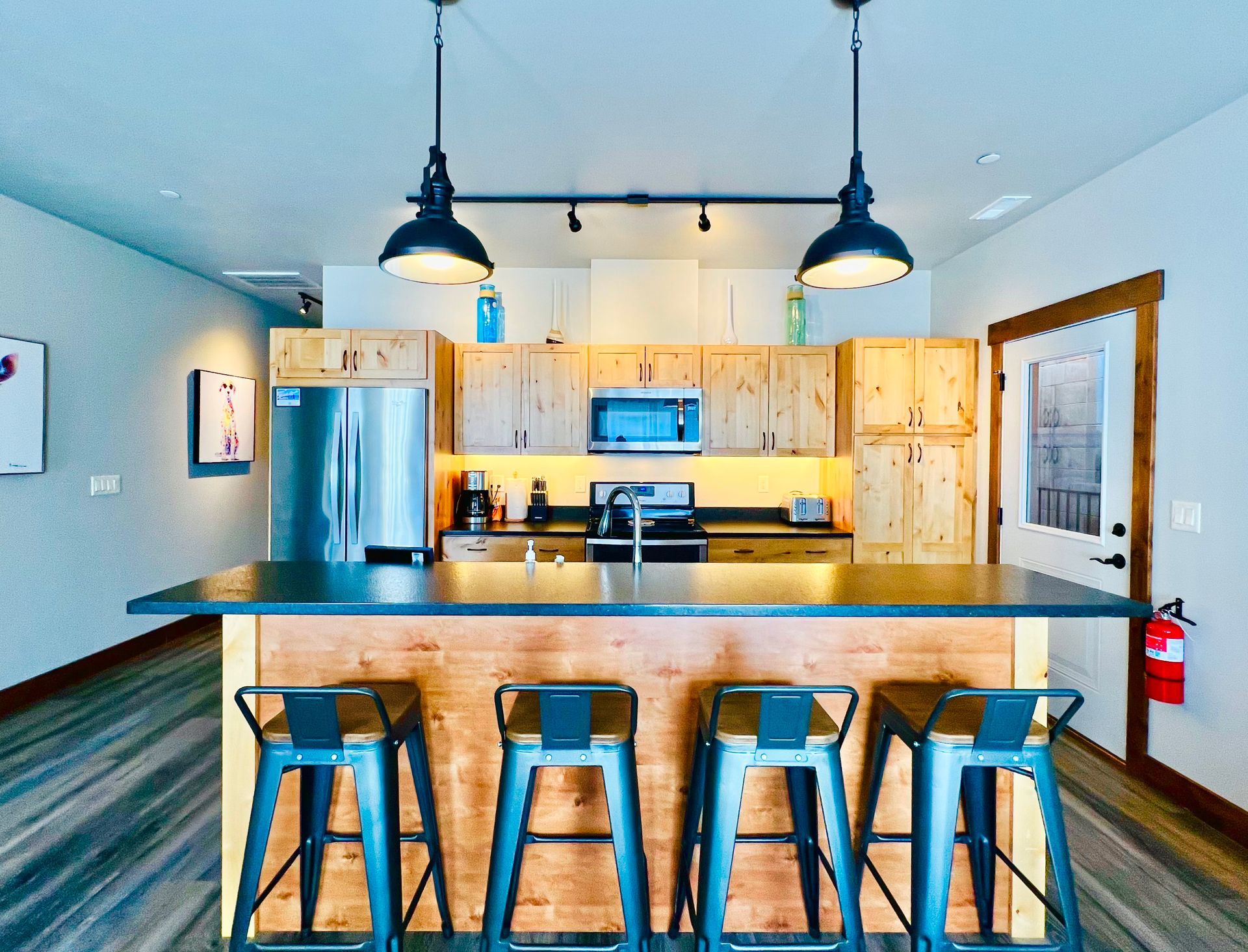 Mural Condo in Columbia Falls, perfect Glacier Park location, Enjoy Montana Vacation Rentals and Property Management 
