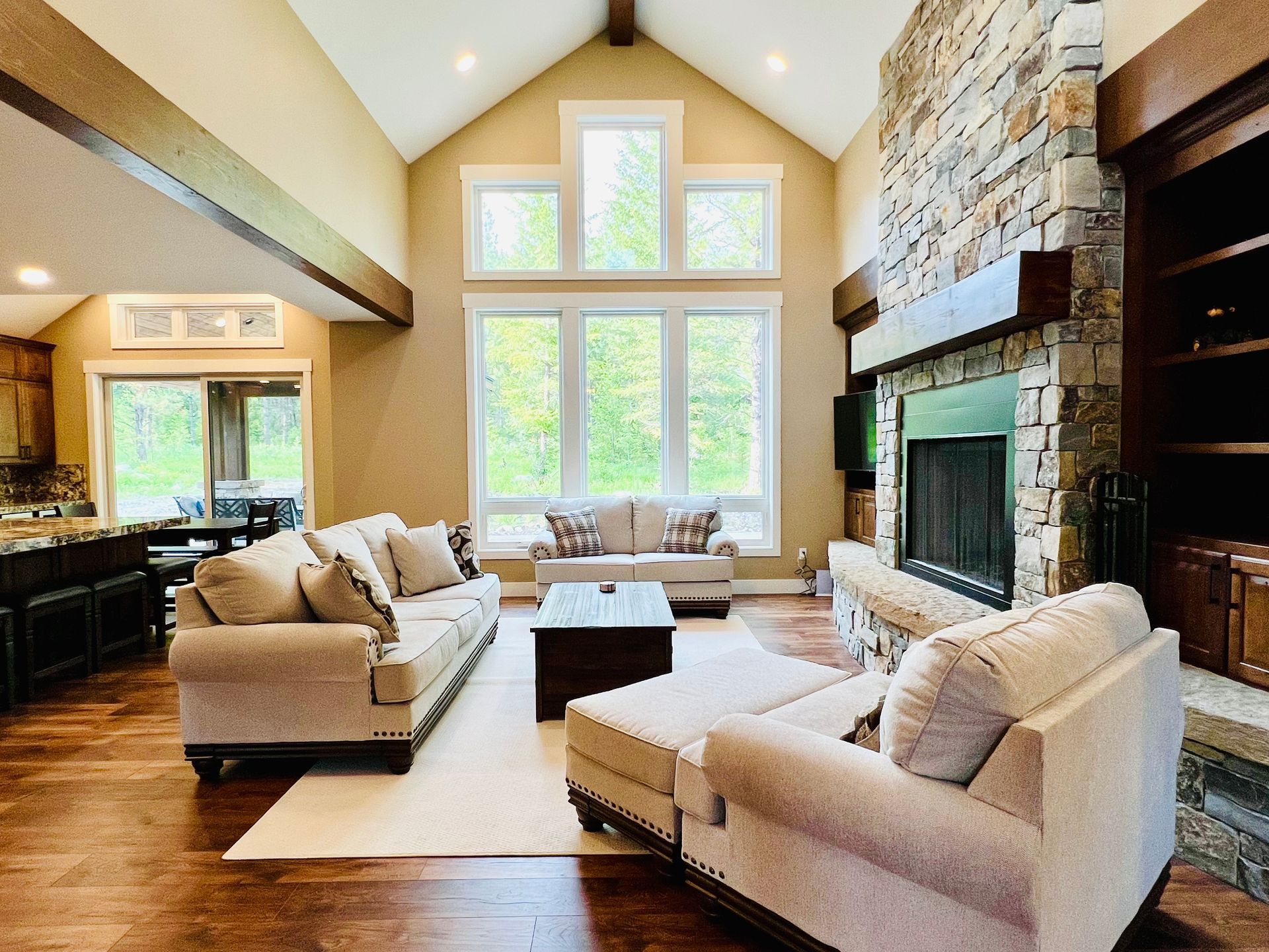 Whispering Pines secluded home in the woods, beautiful newly built, near Lakeside MT, Enjoy Montana Vacation Rentals