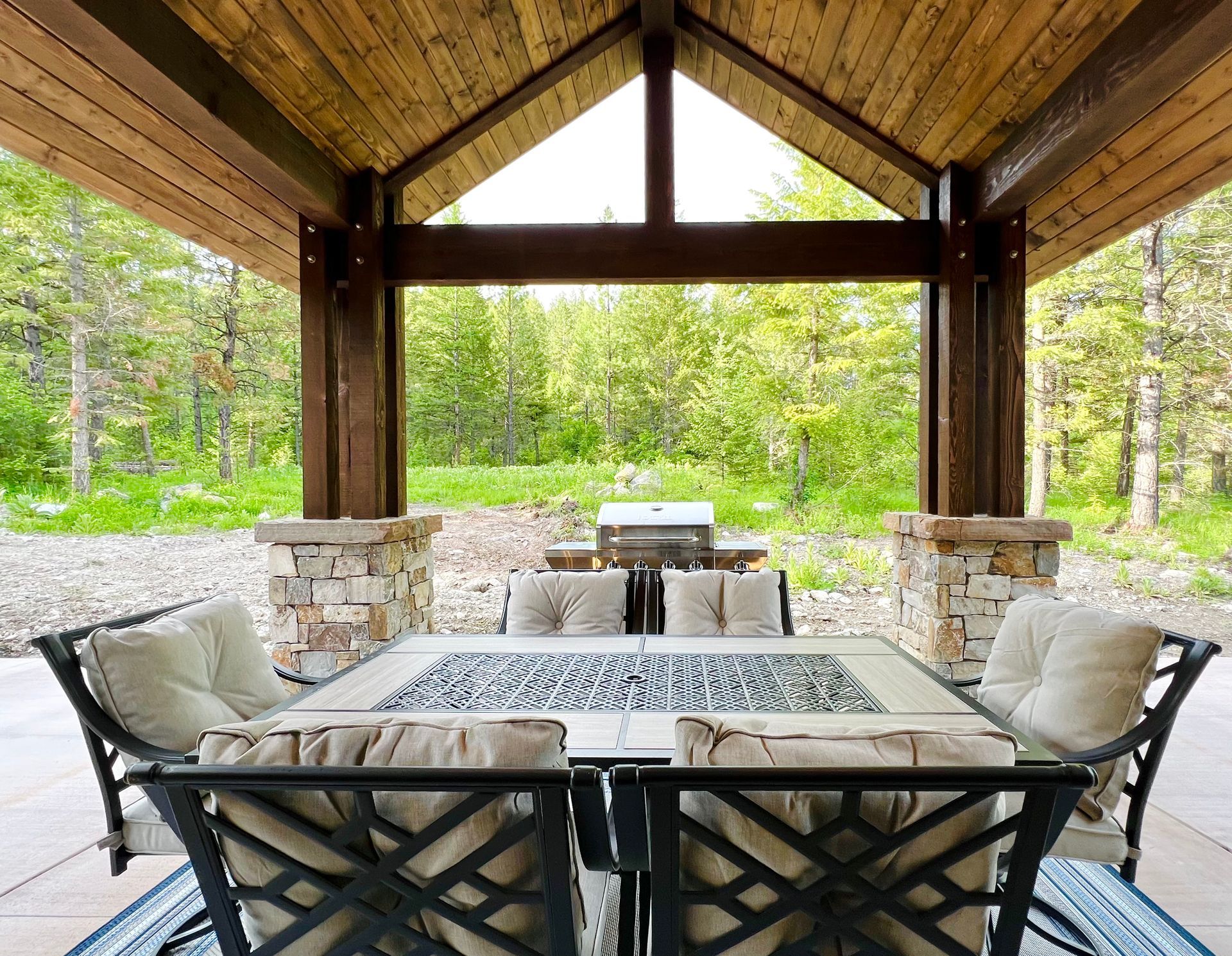 Whispering Pines secluded home in the woods, beautiful newly built, near Lakeside MT, Enjoy Montana Vacation Rentals 