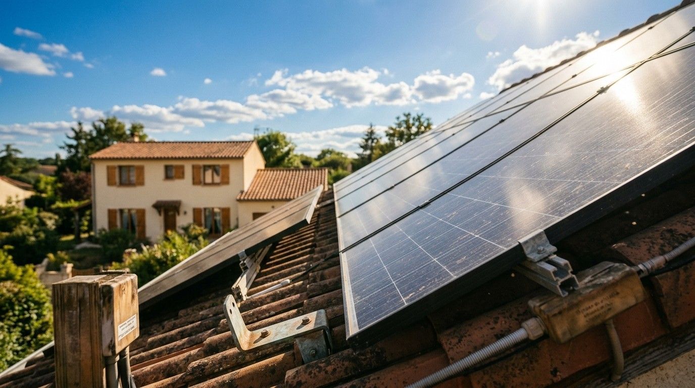 Panneaux solaires ensoleillés