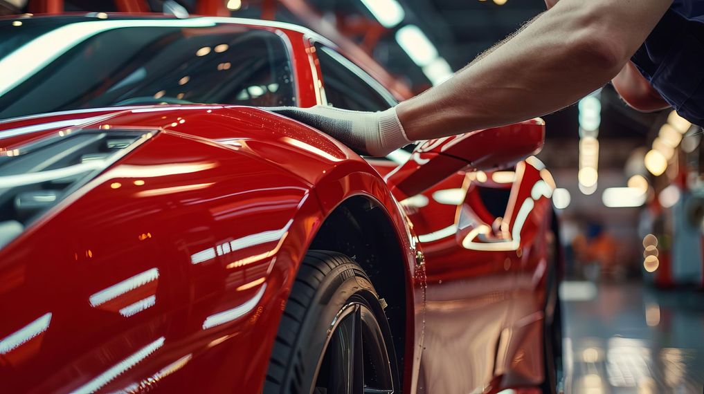 Voiture rouge brillante