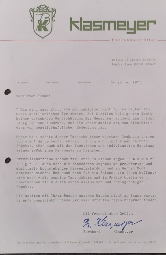 Klasmeyer Werbeanzeige