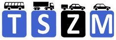 Ein Logo mit einem Bus, einem LKW und einem Auto darauf.
