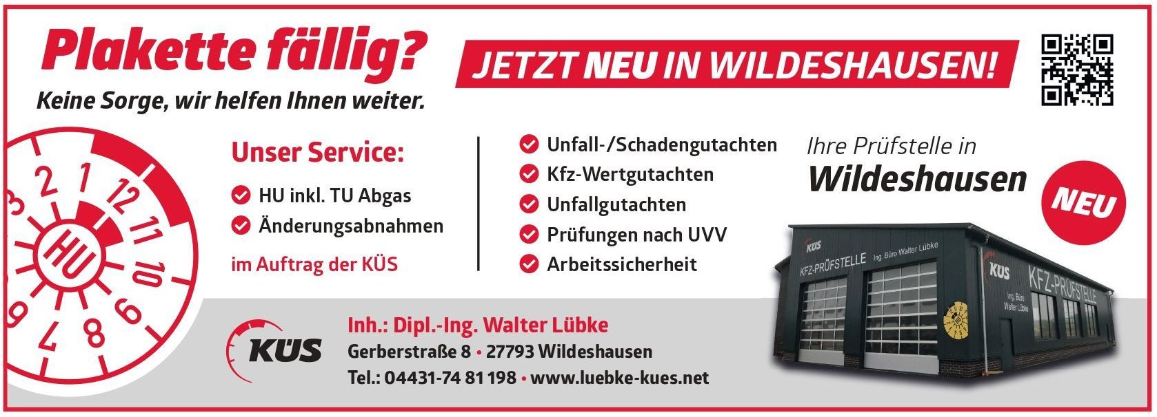 Eine Anzeige für eine Firma namens Kos in Wildeshausen