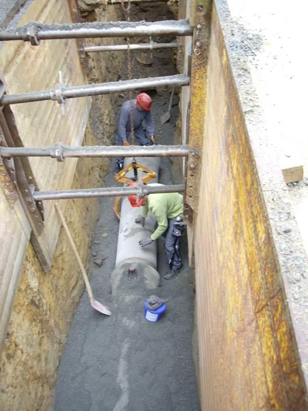 Verlegung eines Kanalrohres