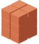 Des blocs rectangulaires orange empilés forment un cube plus grand.