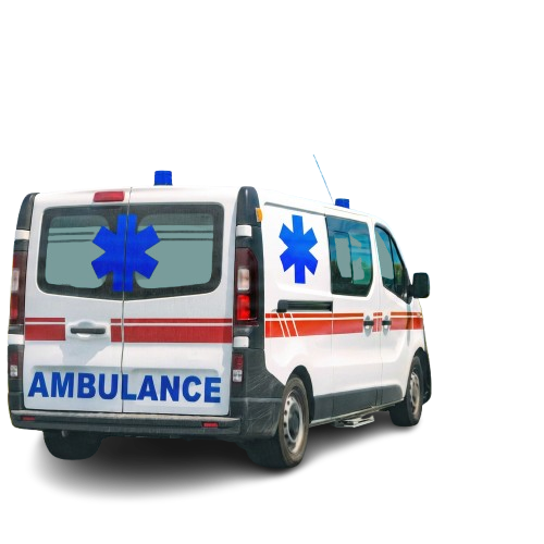 Une ambulance vue de derrière