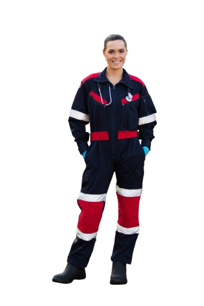 Un infirmiére debout les mains dans les poches