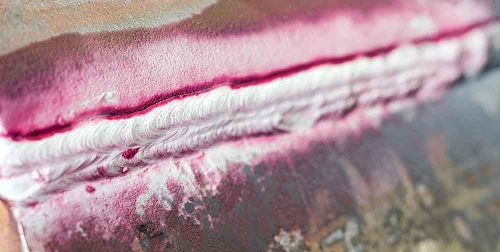 Farbeindringprüfung von Schweißnähten