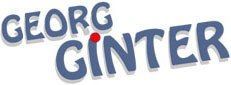 "GEORG GINTER" in blue letters with a red dot on top of the "i".