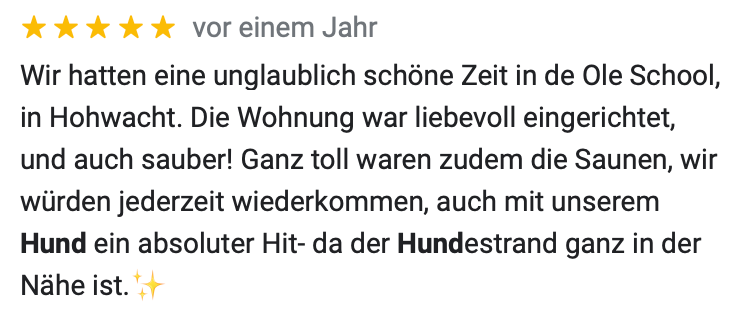 Eine Rezension der Ole School in Hohwacht auf Deutsch
