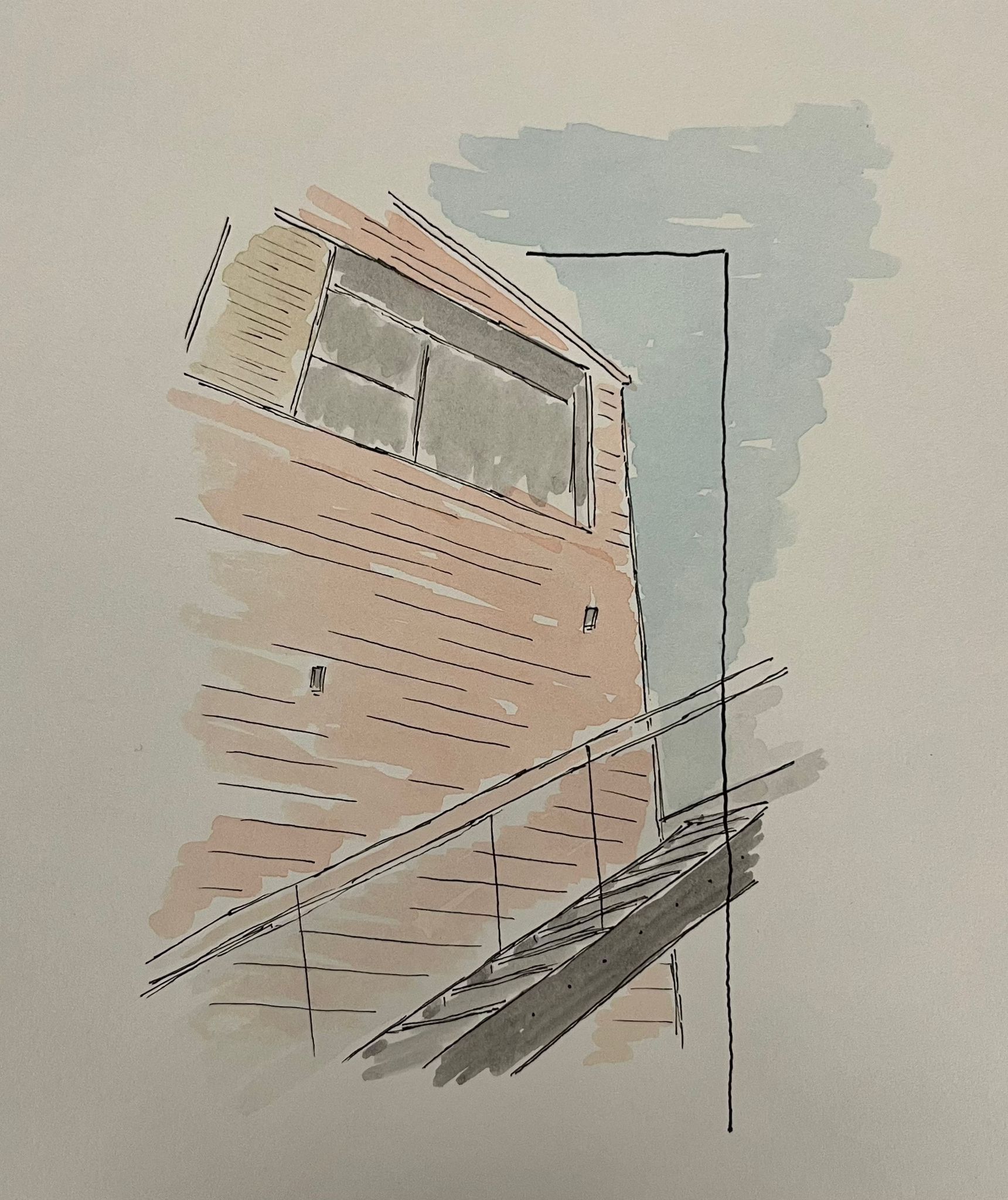 Eine Zeichnung eines Gebäudes