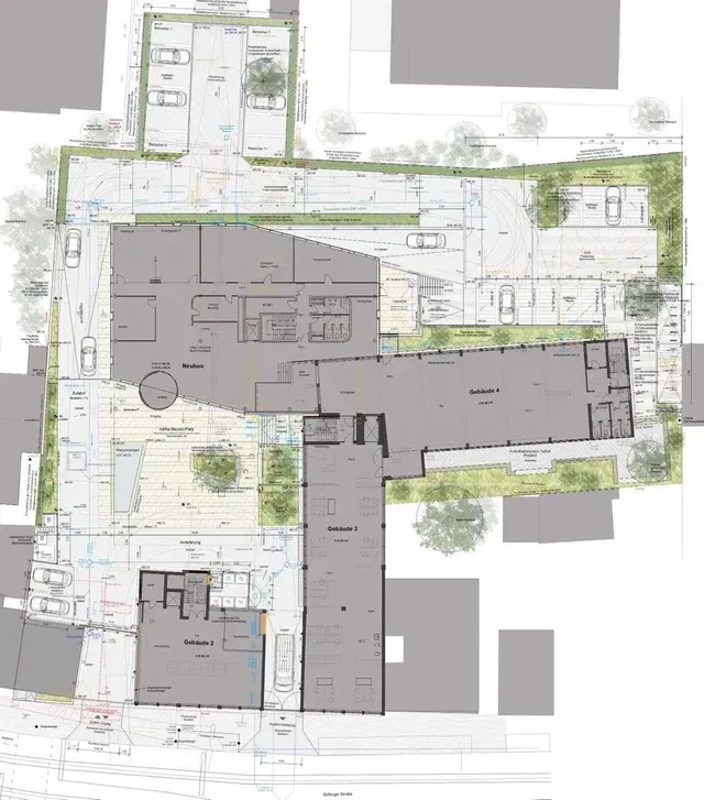 Ein Grundriss eines Gebäudes vom Campus Beurer, Ulm