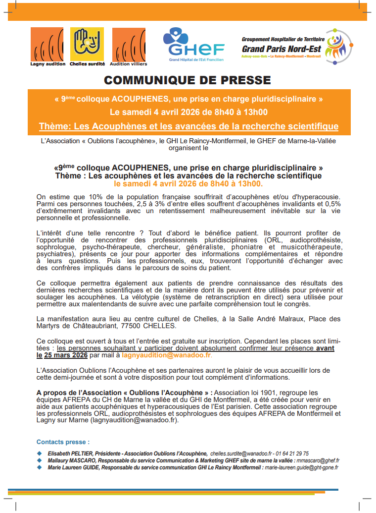 Communiqué de presse avec logos et texte sur la collaboration entre les organisations.