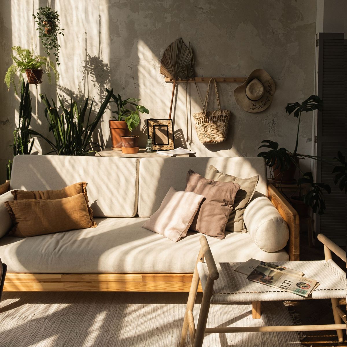 Living room in warm afternoon light