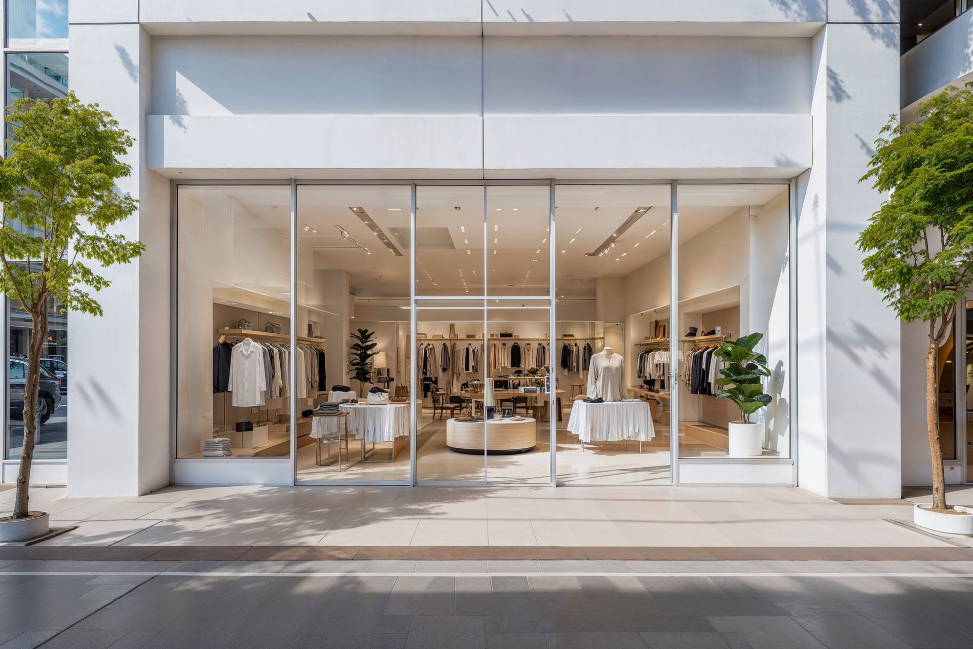 La devanture d'un magasin