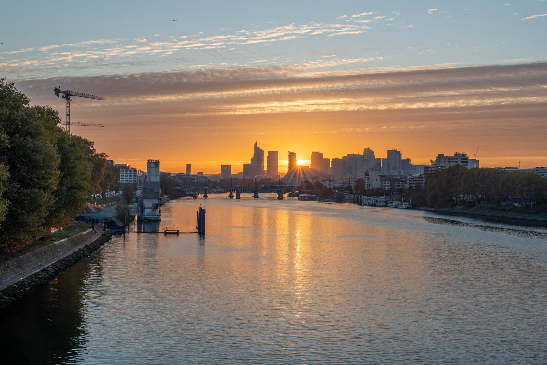 Coucher de soleil sur la Seine, Gennevilliers.