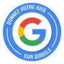 Badge des avis Google.