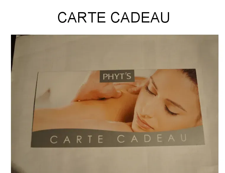 Carte cadeau de l'institut de beauté