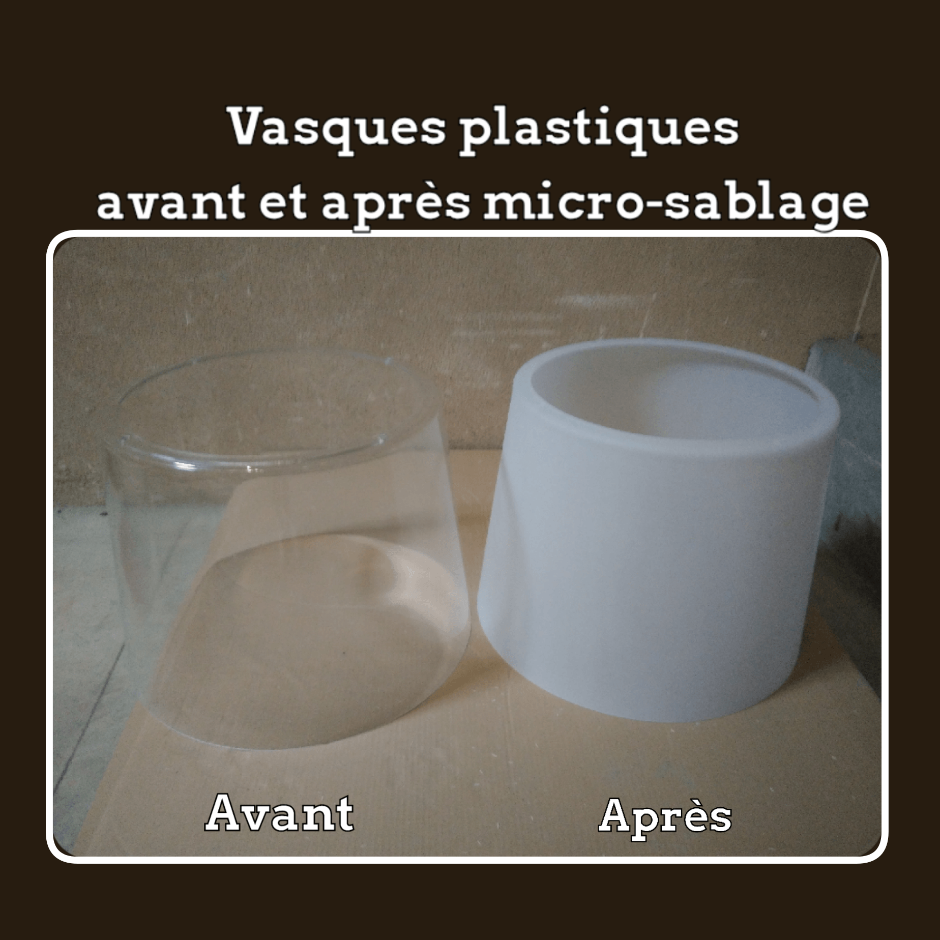 Pièce avant et après microsablage