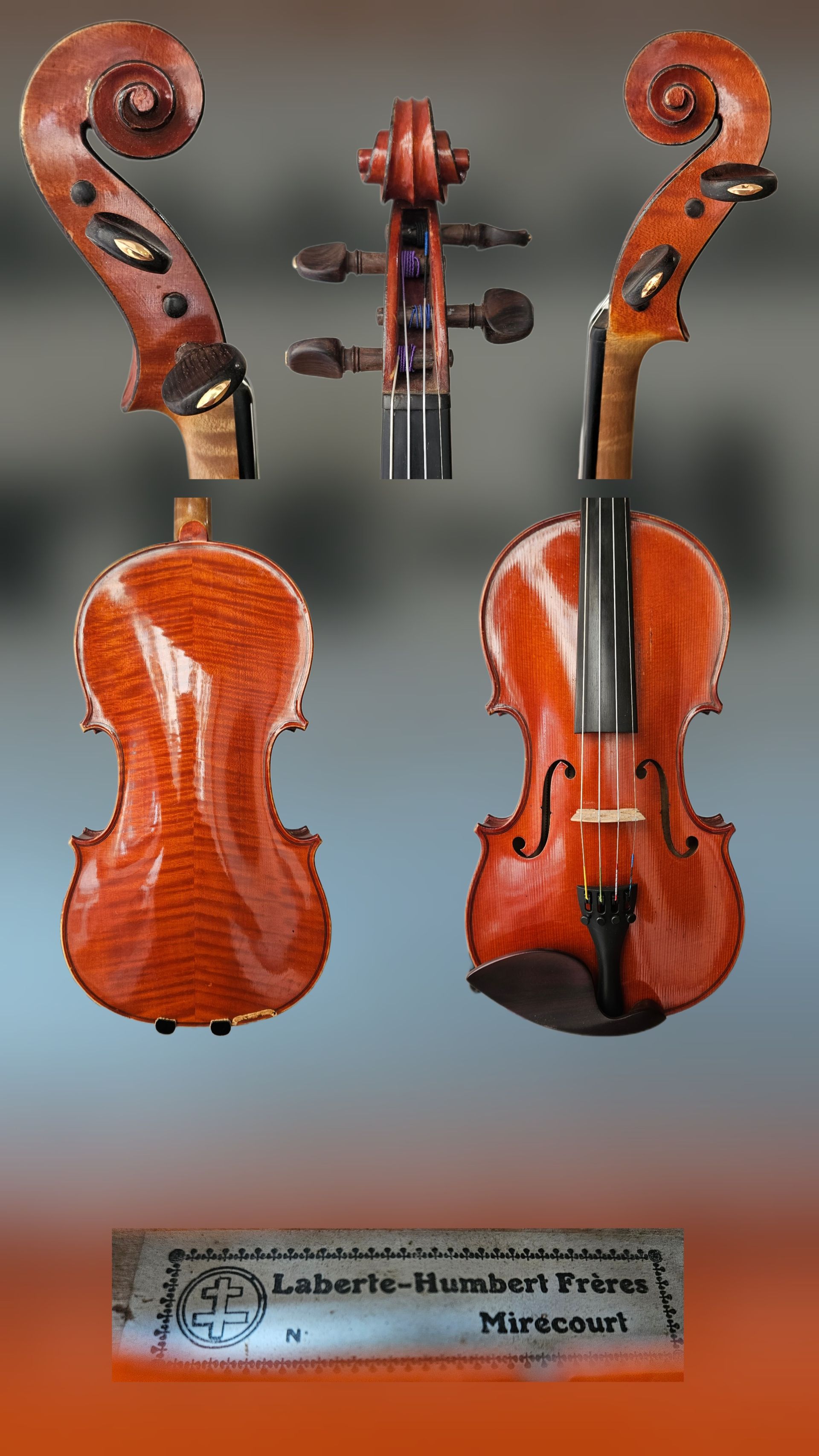 Violon fait à Mirecourt vers 1920 dans les ateliers Laberte-Humbert