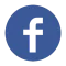 El logotipo de Facebook está en un círculo azul sobre un fondo blanco.