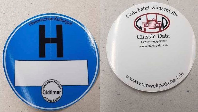 Oldtimer-Plaketten vom  Sachverständigenbüro Manfred Zimmermann und Cargutachten Denny Zimmermann in Lübben