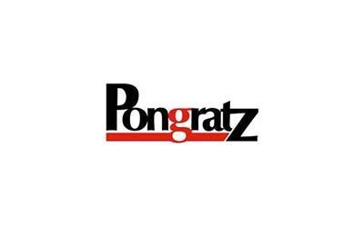Pongratz-Logo: Schwarzer Text mit einem roten Streifen unter „ongratz“ auf weißem Hintergrund.