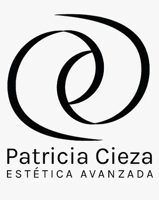 A black and white logo for patricia ciena estetica avanzada