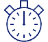 Un dibujo de línea azul de una cámara de seguridad sobre un fondo blanco.