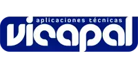 Un logotipo azul y blanco para una empresa llamada vicapal.