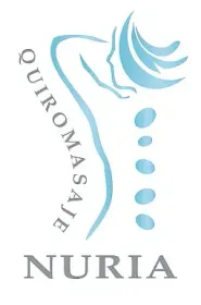 Un logotipo azul y blanco para una empresa llamada Nuria.