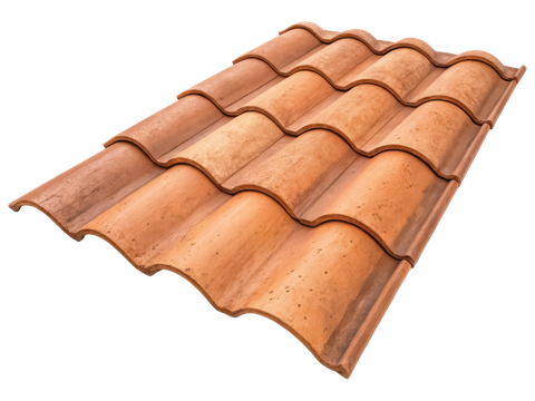 Des tuiles de toit en céramique.