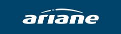 Das Ariane-Logo befindet sich auf blauem Grund.