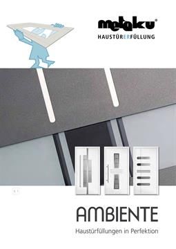 In einer Broschüre für Ambiente ist ein Mann abgebildet, der ein Dreieck hält.