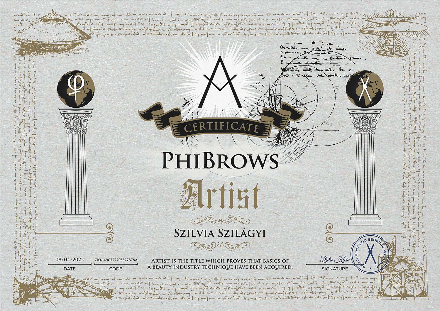 PhiBrows Artist Zertifikat