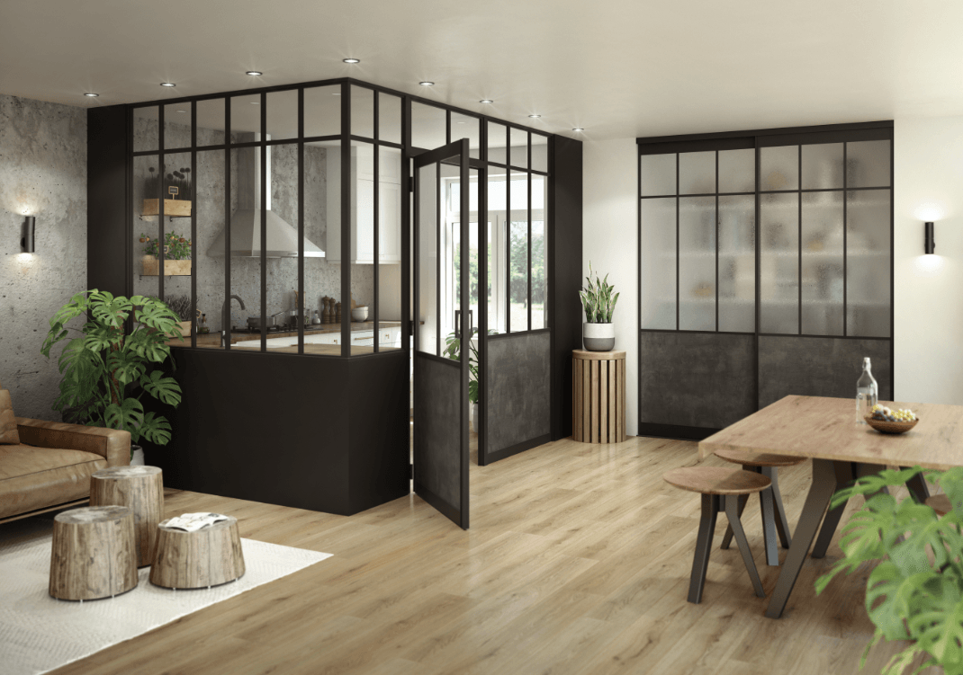 Verrière cloison avec porte