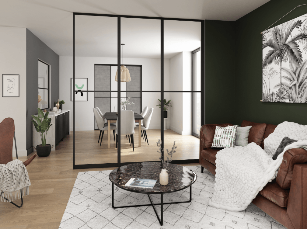 Menuiseries intérieures avec verrière atelier