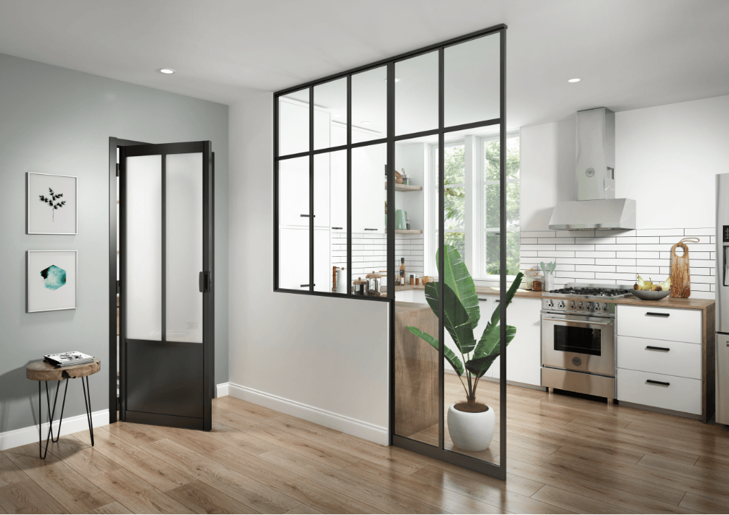 Verrière, séparation cuisine et salon