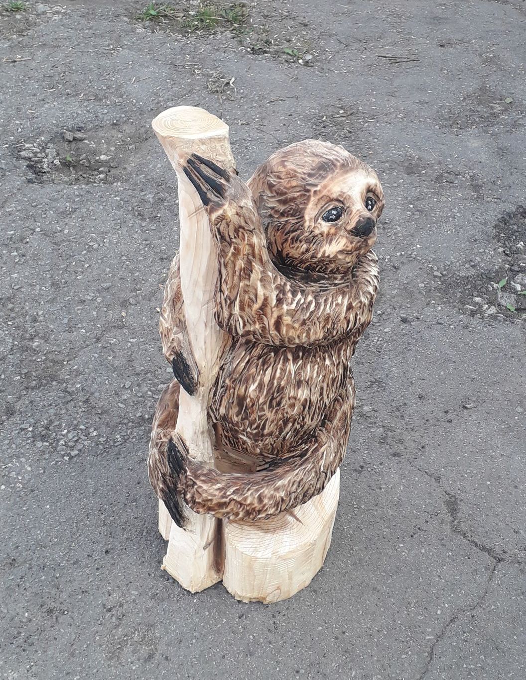 Holzskulptur Faultier