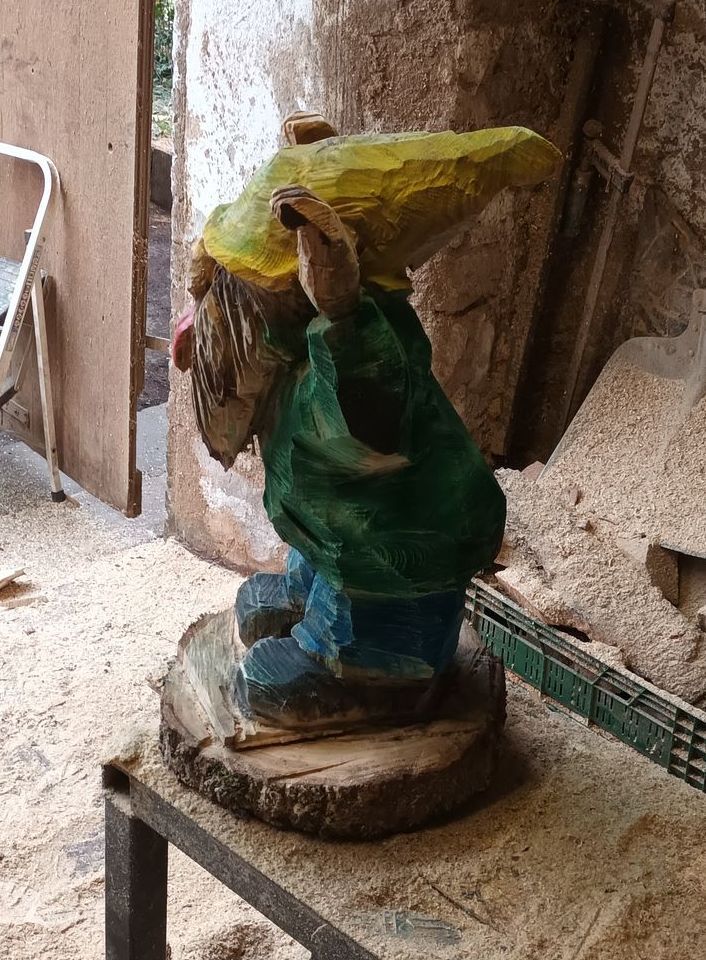 Holzskulptur Gartengnom