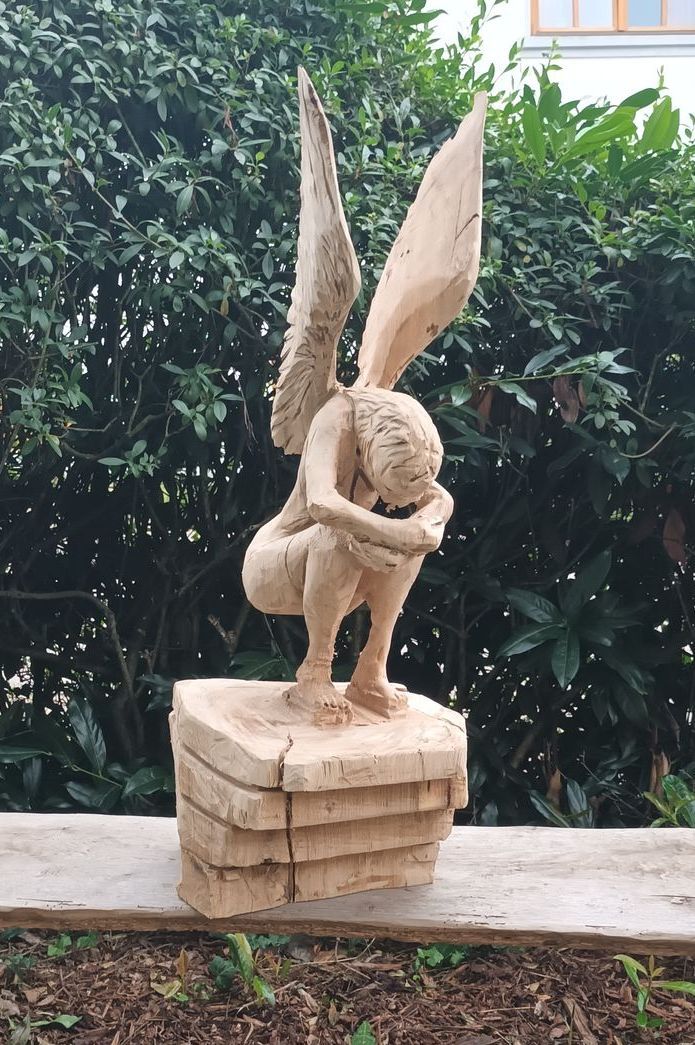 Holzskulptur Engel