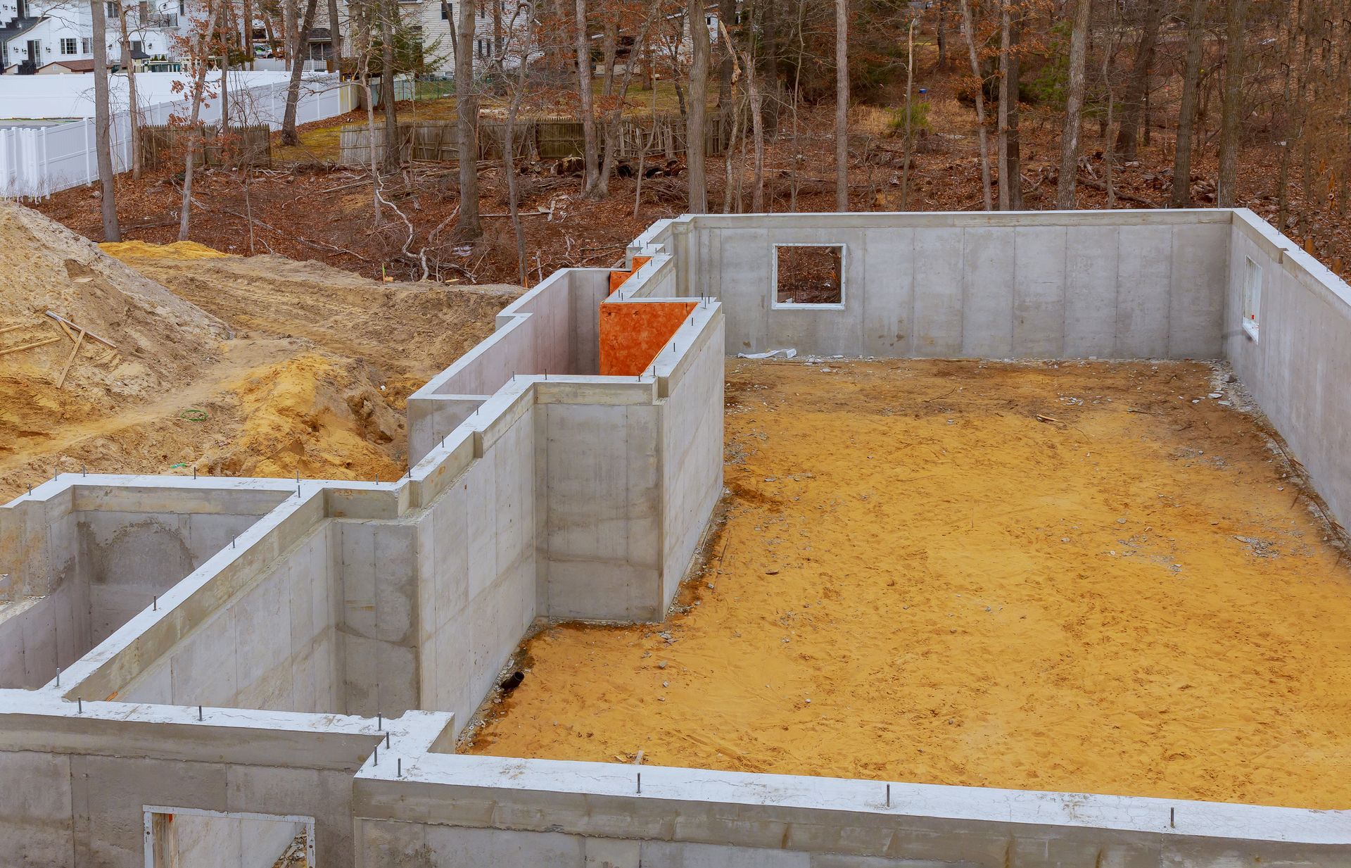 Travaux de fondations d'une maison