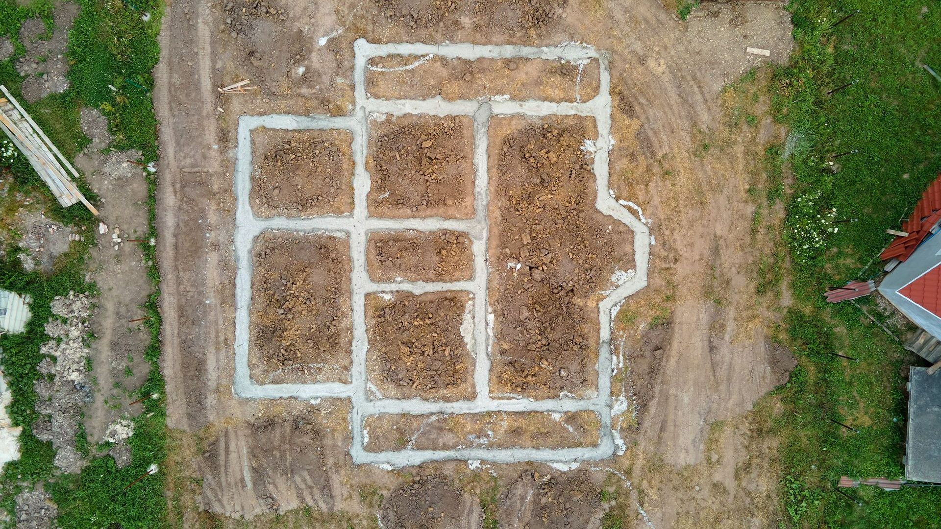 Tracé pour des travaux de fondations