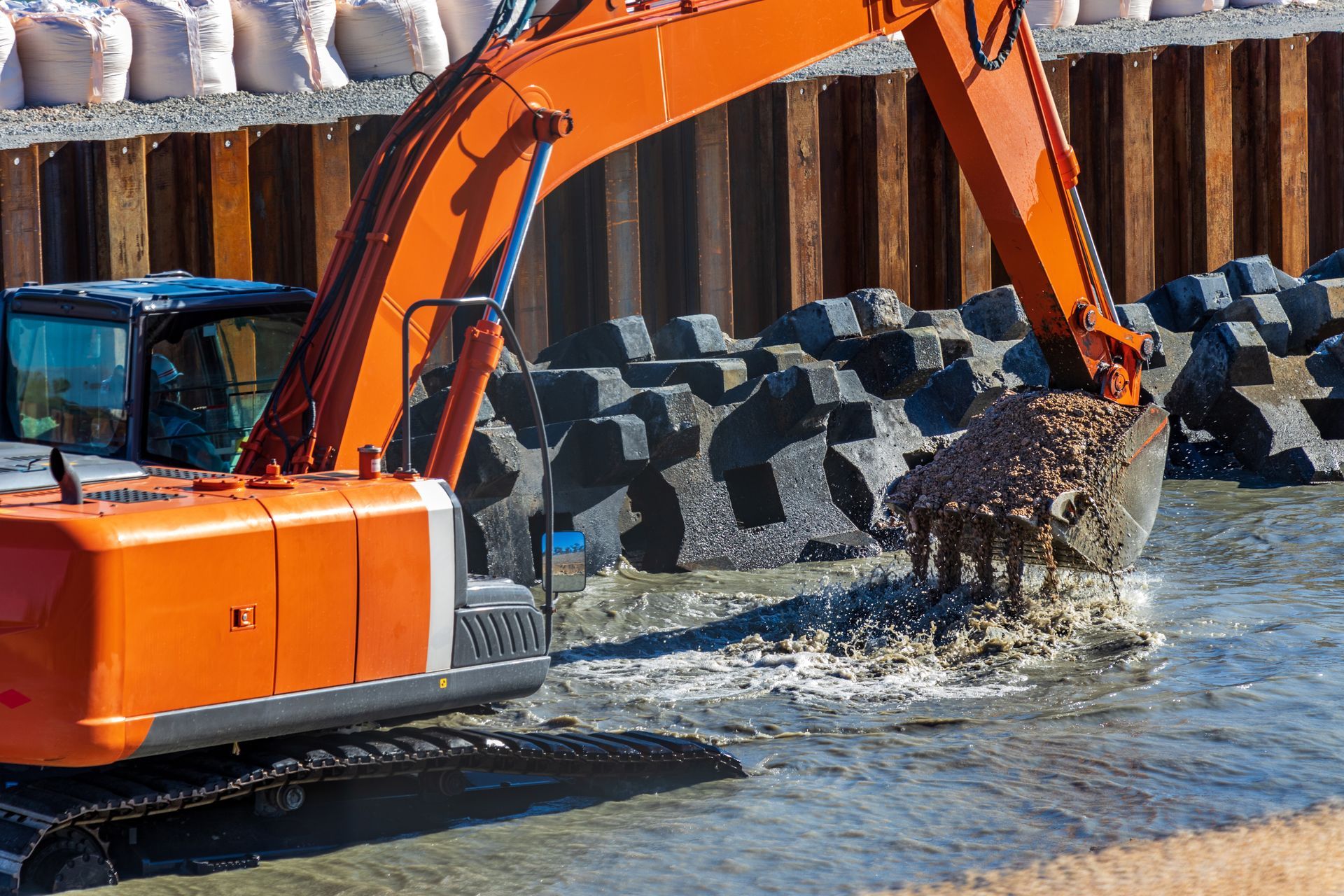 Pelleteuse pour des travaux de remblais