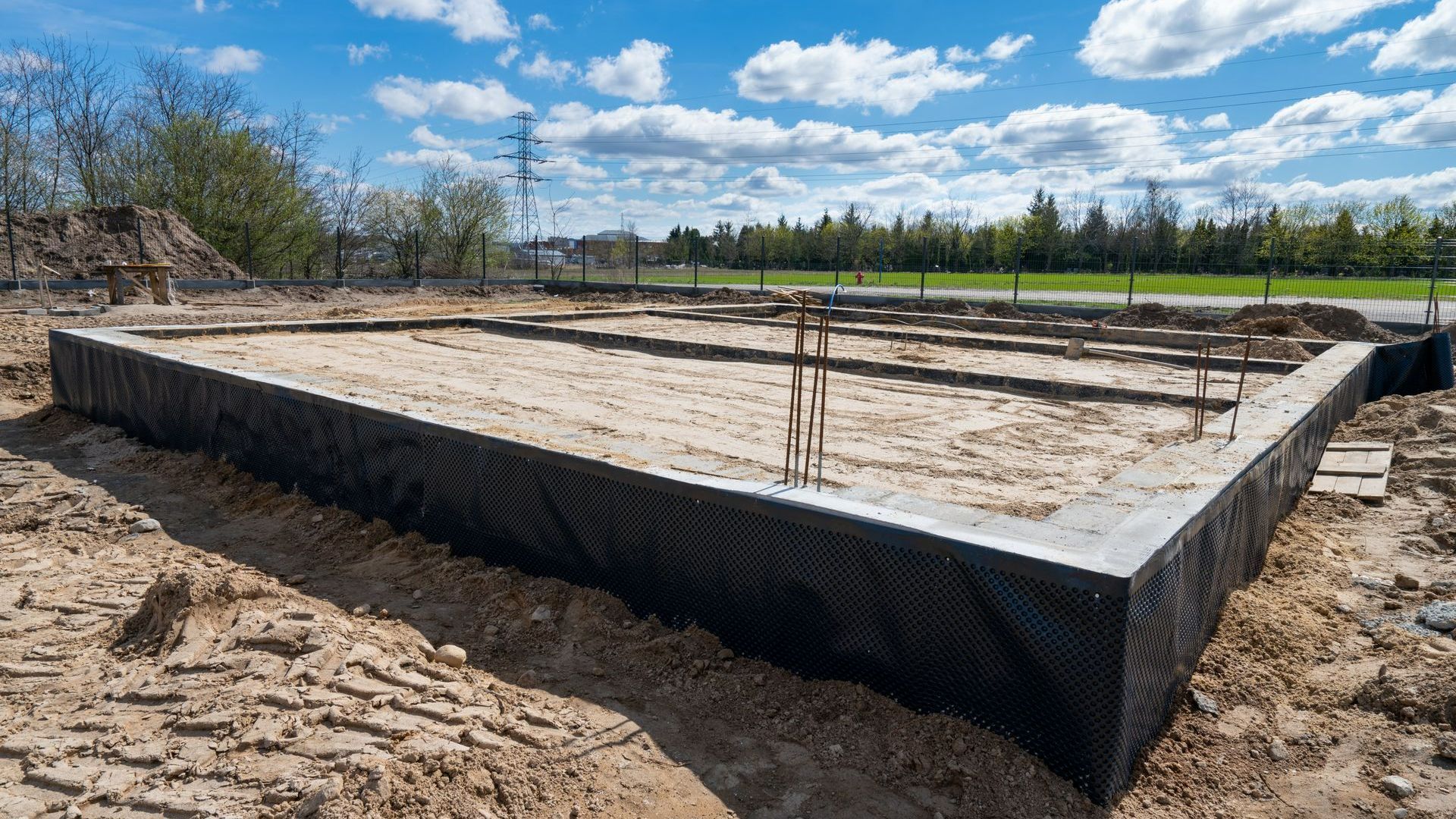 Fondations pour la construction d'un bâtiment